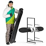 RENLXFI Freestanding Ski/snowboard Equipment Storage Rack, Movable Iron Snowboard Display Stand for Skis Resorts Shop, Ski Equipment Storage Cart(3 tier - Holds 3 Boards)
