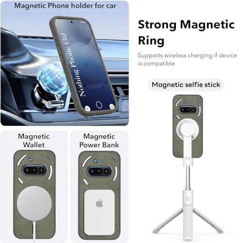 Image of Jkobi Leather Finish Back Cover Case for Nothing Phone 3A 5G (MagSafe Compatible Wireless Charging | Soft Touch | Camera Bump Protection)