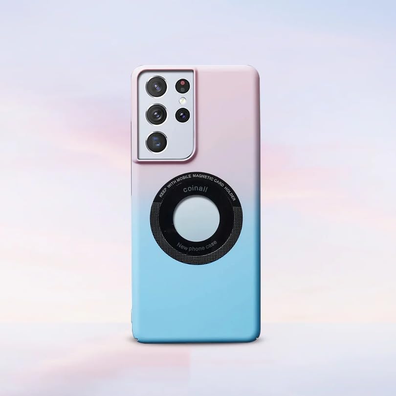 Image of Gadgetsmantra Back Cover Case for Samsung Galaxy S21 Ultra Shockproof Protective Gradient Skin Magsafe Matte Case for Men & Boys(Sky Blue)