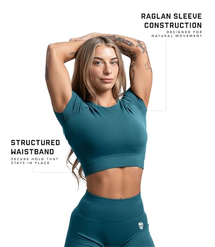 Image of Gymreapers Short Sleeve Workout Tops for Women - Crop Tops for Women Tee - Yoga Athletic Tops for Running, Gym, & Training