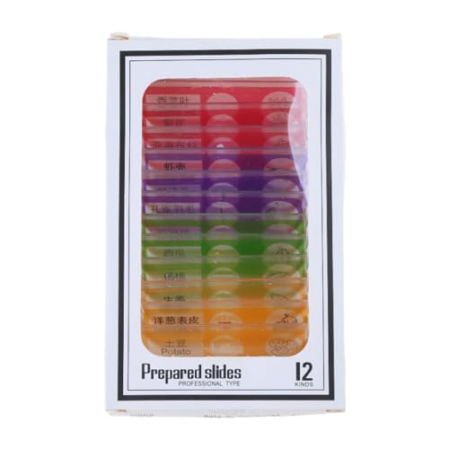 DIIOOMIEEU 12pcs for Stereo Microscopes Kids Prepared Microscope Slides of Animals Flowers Sample Specimens