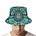 Fashion Bucket Hat, Indian Spiral Tie Dye Mandala Green, Floral Print Beach Fisherman Hats for Women Girl, Packable Summer Sun Cap