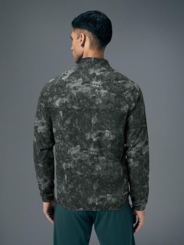 Image of TECHNOSPORT Men's Slim Fit All Over Print High Neck Jacket With TS-Flexi for Gym, Training, Winterwear