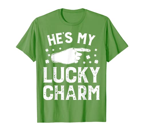 St Patricks Day Couples He's My Lucky Charm Regali di corrispondenza Maglietta