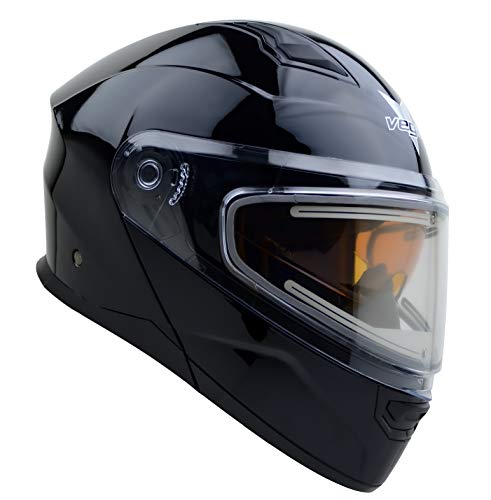 Vega Helmets Caldera Electric Snow 2 Modular Snowmobile Helmet, Gloss Black MD
