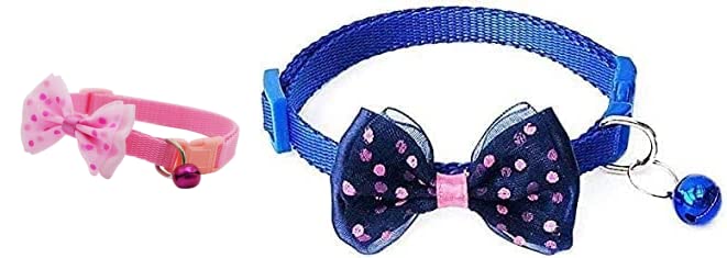 YellowCult Fancy & Comfortable Combo Pet Collars for Cats, Puppies, Small Dogs, Fat Rabbits - [with Bow & Buckle Safety Lock] - [Pink & Blue] (B0B7P5ZW48) Amazon Price History, Amazon Price Tracker