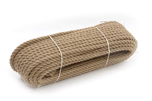 Corde de Jute de la Marque Tauwerk - en Toile de Jute - pour Fabrication de Voile - 3 épaisseurs - Marron - 16 mm, Marron