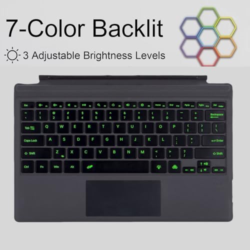Teclado Bluetooth para Surface Pro 7 y 6 con retroiluminación y panel táctil 5