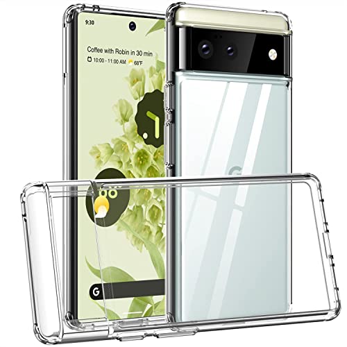 T Tersely Clear Case Cover for Google Pixel 6 (6.4 inch), Hard Back Slim Fit Shockproof Crystal TPU Bumper Protective Case Cover for Google Pixel 6