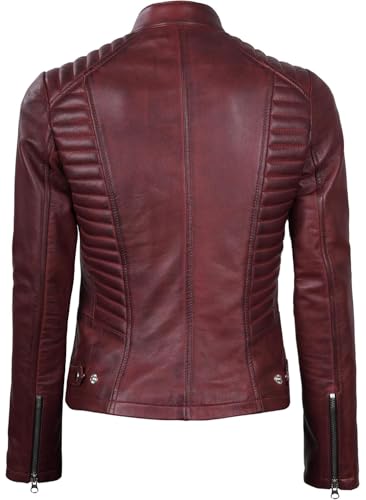 Image of Decrum Leather Jacket for Women - Real Lambskin Casual Leather Jackets Womens