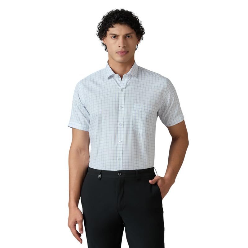 Image of Mark & Albert Men's Half Sleeves Cotton Formal Shirt
