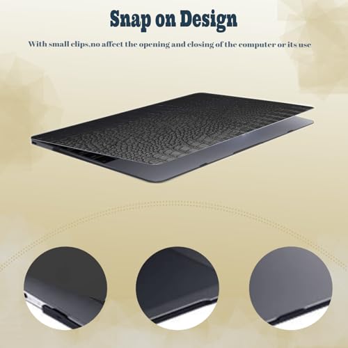 Funda MacBook Air 13 M1 negra con carcasa de cuero cocodrilo y protector de teclado 3