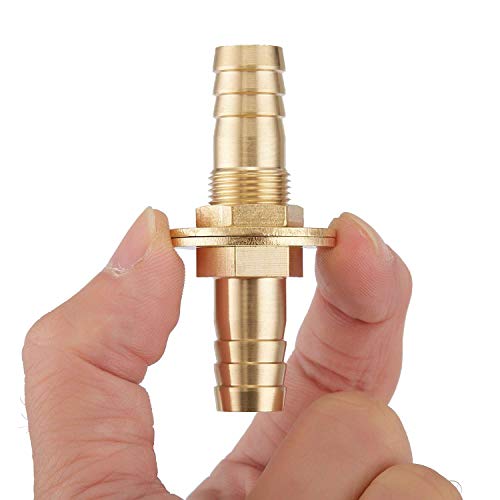 Minimprover 4Pcs 3/8" Id Hose Barb Thru-Bulk Head Hex Union Brass Straight Fitting With Flat Washer Gasket Water/Fuel/Air #TOP1