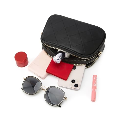 ZHIERNA Crossbody Bags for Women, Small Black Purse Lightweight Vegan Leather Shoulder Handbags Purse with Adjustable Strap4