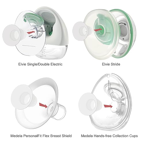 Image of Maymom 15&17mm Flange Insert Compatible with Elvie Single /Double Electric, Elvie Stride 24mm Wearable Cup, Not Original Elvie Stride Replacement Pump Parts