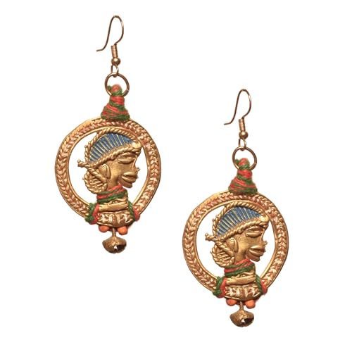 Image of Handcrafted Tribal & Dhokra Art Earrings Collection for Women - Royal Boho Statement Designs in Brass, Wooden, Beaded & Geometric Styles
