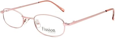 Fission 019 Eyeglasses|Clear Lens|Metal Frame|Size:50-21-140|Pink