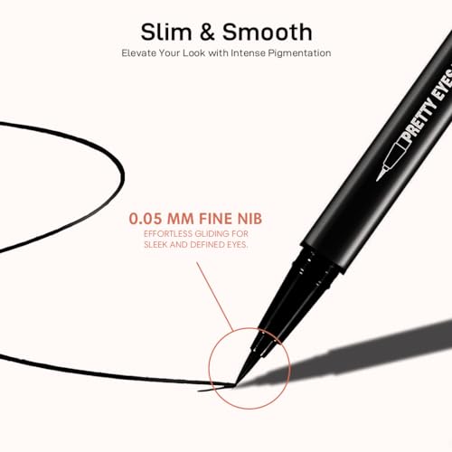 Image of Multibrite Winged Eyeliner Pen, Waterproof Long Lasting Liquid Eyeliner Pen, Smudge-proof Quick Dry Eyeliner Vegan & Cruelty-free (Dark Brown 104#)