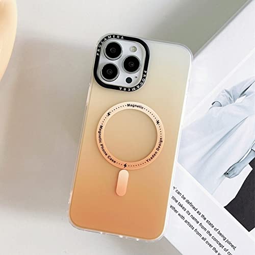 Coque dégradé magnétique pour iPhone 11 Pro Max accessoire orange protection induction