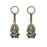 Junge Schlüsselanhänger honggui 1111-2 Stück Schlüsselanhänger Metall Schlüsselanhänger Schmuck Ganesha Buddha Elefant 62 x 32 mm Anhänger, Antike Bronze, ancient silver,