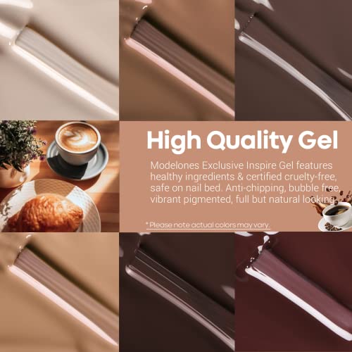 Image of modelones Gel Nail Polish Set Nude 6Colors Brown Beige Khaki Fall