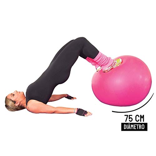 Bola Pilates Yoga Abdominal Ginastica 75cm Com Bomba - Rosa