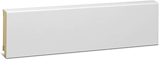 KGM Sockelleiste Express Modern - Weiß folierte MDF Fußbodenleiste - Maße: 2400 x 19 x 80 mm - 1 Stück