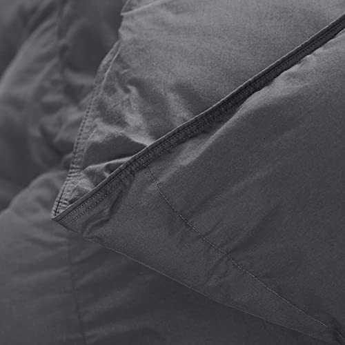 Acrafsman Down Feather Comforter Queen, Poly-Cotton Fabric, Medium Warmth All Season Duvet Insert, Comfortable Queen Size Comforter(Grey,90X90Inches) #TOP5