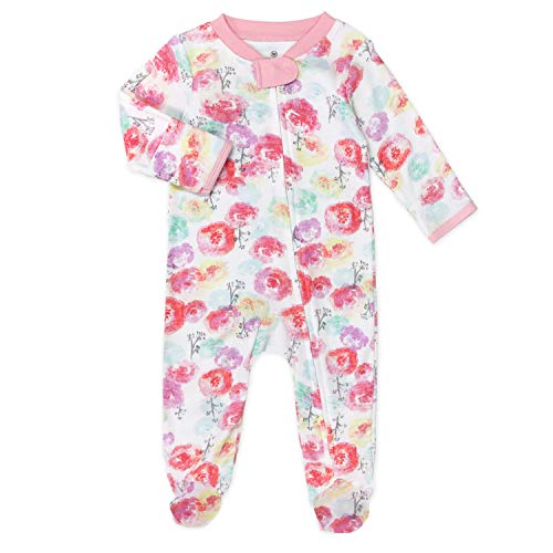 HonestBaby Baby Girls’ Sleep N’ Play One-Piece Zip-Front Footed Pajamas