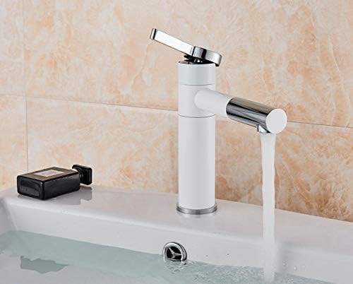 Robinet de lavabo blanc mitigeur salle de bain rotatif 360 avec aérateur