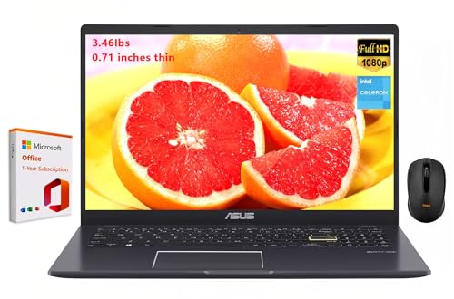 Image of ASUS Vivobook Go 15 L510 Laptop, 15.6 inch FHD, Intel Celeron N4020 Processor, 4GB DDR4 RAM 128GB Storage, 1-Year Microsoft 365, Thin & Light, Win 11 Home S, W /Wireless Mouse