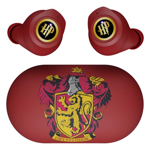 iJoy Harry Potter Gryffindor Wireless Bluetooth Earbuds with Charging Case, Built-in Mic, 30 Hr Playtime, Officially Licensed | Harry Potter Gifts for...