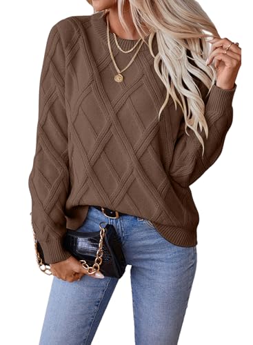 SHEWIN Fall Tops for Women 2025 Crewneck Sweaters for Women