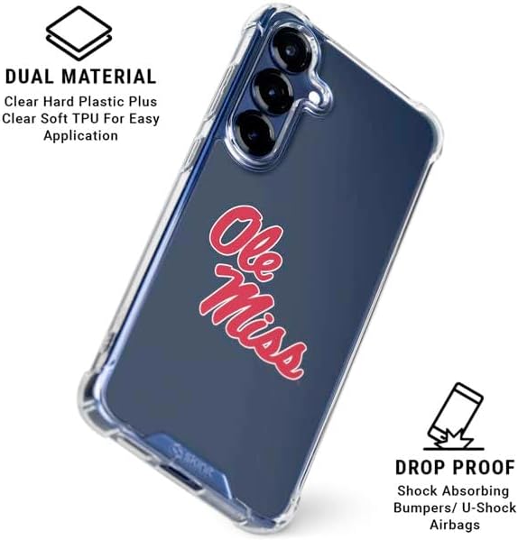 Skinit Clear Phone Case Compatible with Galaxy S25 - Officially Licensed University of Mississippi Rebels Ole Miss Design