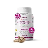 HSN Extracto Ashwagandha KSM-66 (12:1) 600mg/día (30mg Withanólidos) | 120 Cápsulas Vegetales | 7200mg equivalencia de Raíz Withania somnifera | No-GMO, Vegano, Sin Gluten