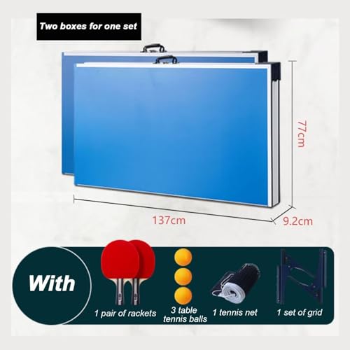 MittelgroßEs, Zusammenklappbares Tischtennis-Tischspielset FüR Kinder Mit Netz/TischtennisschläGern/BäLlen, 274 X 153 X 76 cm Tischtennisplatte, Zum Spielen Zu Hause – Bild 6