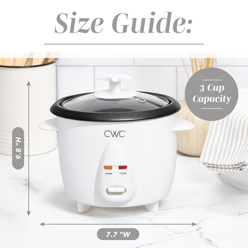 Image of COOK WITH COLOR 6 Cup Rice Cooker 300W - Effortless Cooking and Perfectly, Cooks 3 Cups of Raw Rice for 6 Cups of Cooked Rice, Cream