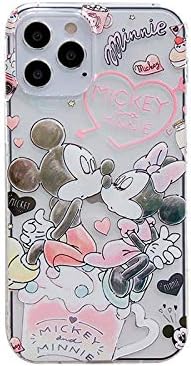 iFiLOVE for iPhone 13 Pro Max Cute Case, Girls Kids Women Cute Cartoon Minnie Mickey Kiss Character Slim Soft TPU Clear Protective Case Cover for iPhone 13 Pro Max 6.7 inch (Minnie Mickey Kiss)