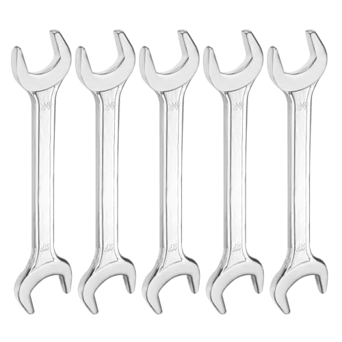 Image of sourcing map 5pcs Double Open End Wrench 24mm x 27mm Metric 15 Degree Offset Angle Small Flat Head Wrench Galvanizing Open Ended Spanner for Automotive Repair Furniture Assembly