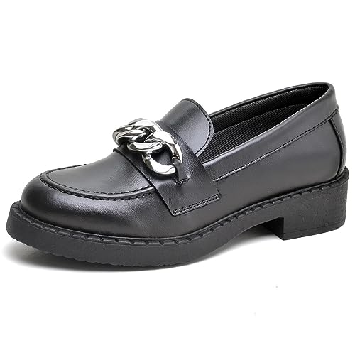 Sapato Mocassim Feminino de Salto DUBUY 1414FG Tamanho:33;cor:Preto;gênero:Feminino