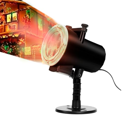 Refletor Projetor de Natal LED à Prova D’Água 3D – 6 Desenhos Natalinos, Luz Colorida, Ideal para Jardim, Fachada e Decoração Externa Interna – Bivolt 110V/220V Premium