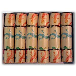 Olde English Crackers Colorful Geckos Party Favors set of six 10-inch party favors with miniature game book and small puzzle/game enclosed