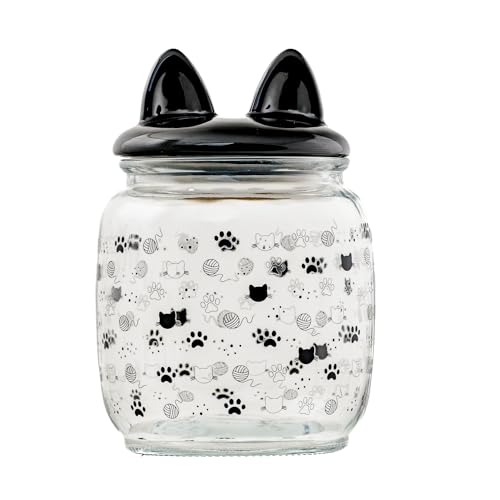 10 Strawberry Street Cat Ears Pet Treat Canister Black
