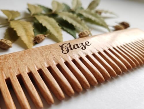 Image of Glaze Natural Wooden Pocket Comb, Anti-Static, for Beard & Hair, Pocket Size