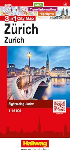 Zurich 3 In 1 Citymap: Map, Travel Information, Highlights, Sightseeing, Index