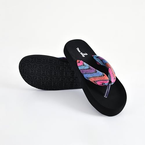 Image of Women's Geometric Print Flip Flops, Memory Foam Footbed, Comfort Slipper
