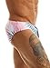 MIZOK Men's Sexy Bikini Swim Briefs Quick Dry Printed Swimsuit Beach Swimwear with Drawstring Pink Leaves 2XL