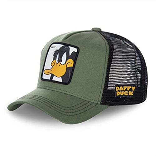 Nueva Marca Anime Cartoon Mickey Snapback Algodón Gorra De Béisbol Hombre Mujer Hip Hop Papá Sombrero De Malla Sombrero De Camionero, Verde pato, Talla única Cover