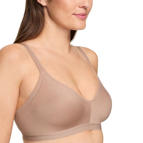Warner's Womens Blissful Benefits Underarm-smoothing With Seamless Stretch Wireless Lightly Lined Comfort Rm3911w T-Shirt Bra, Toasted Almond, Large US