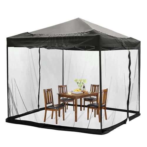 Zanzariera per Gazebo, Zanzariera per Ombrellone 300 x 300 cm con Cerniera Zanzariera Regolabile Tenda Anti-mosche Tenda Anti-zanzare per Giardino Spiaggia Campeggio